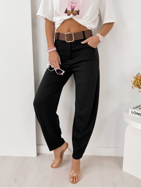 SPODNIE ARETINO CZARNE