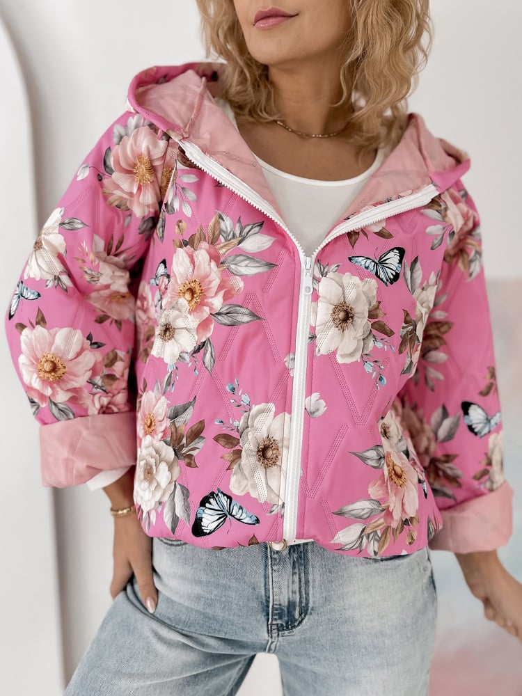 KURTKA BOTANICO RÓŻOWA