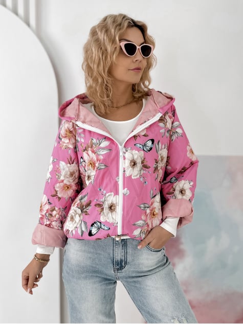 KURTKA BOTANICO RÓŻOWA