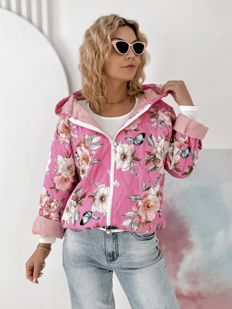 KURTKA BOTANICO RÓŻOWA