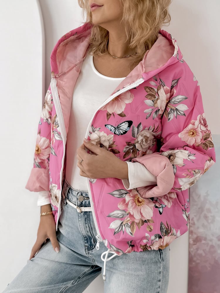 KURTKA BOTANICO RÓŻOWA