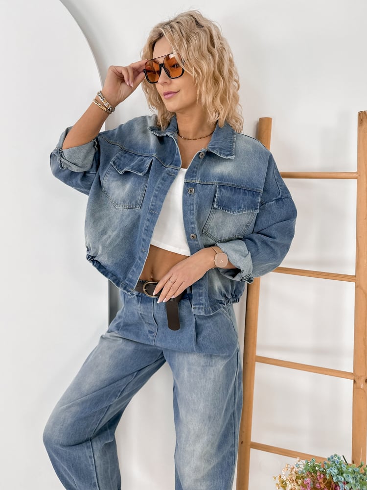 KOMPLET PRARIE JEANSOWY