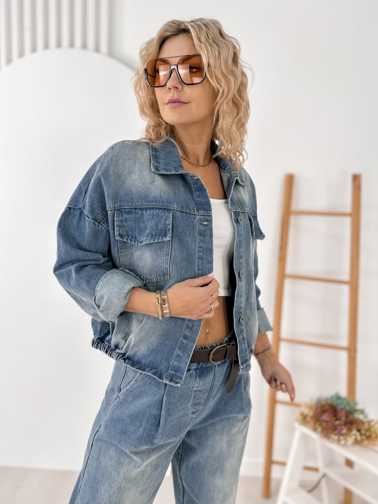 KOMPLET PRARIE JEANSOWY