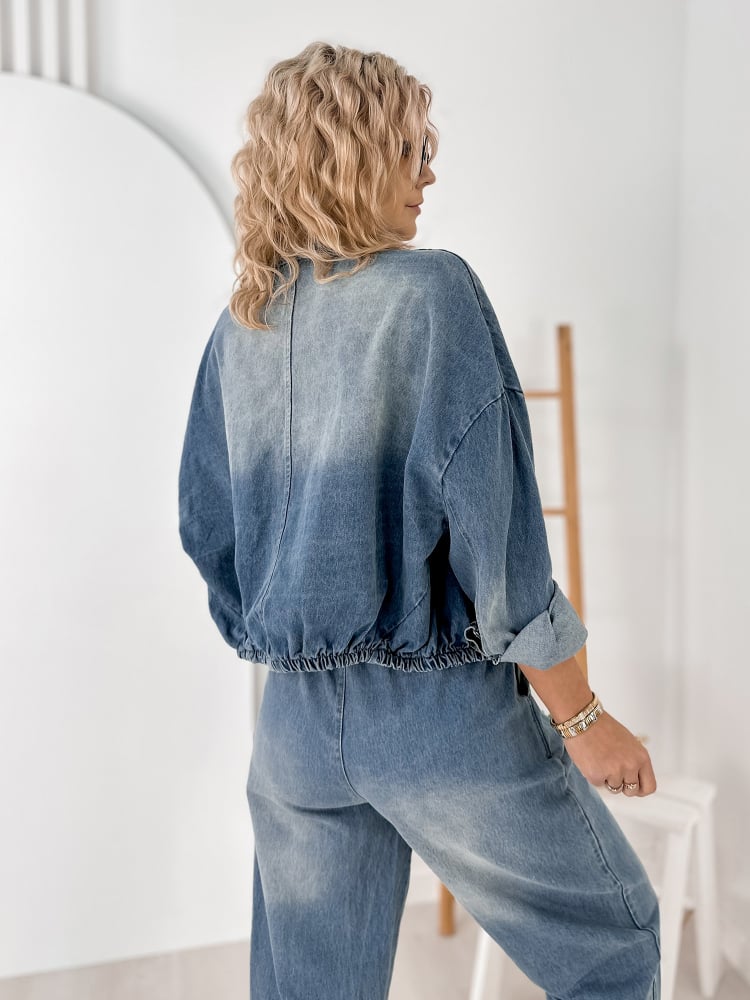 KOMPLET PRARIE JEANSOWY