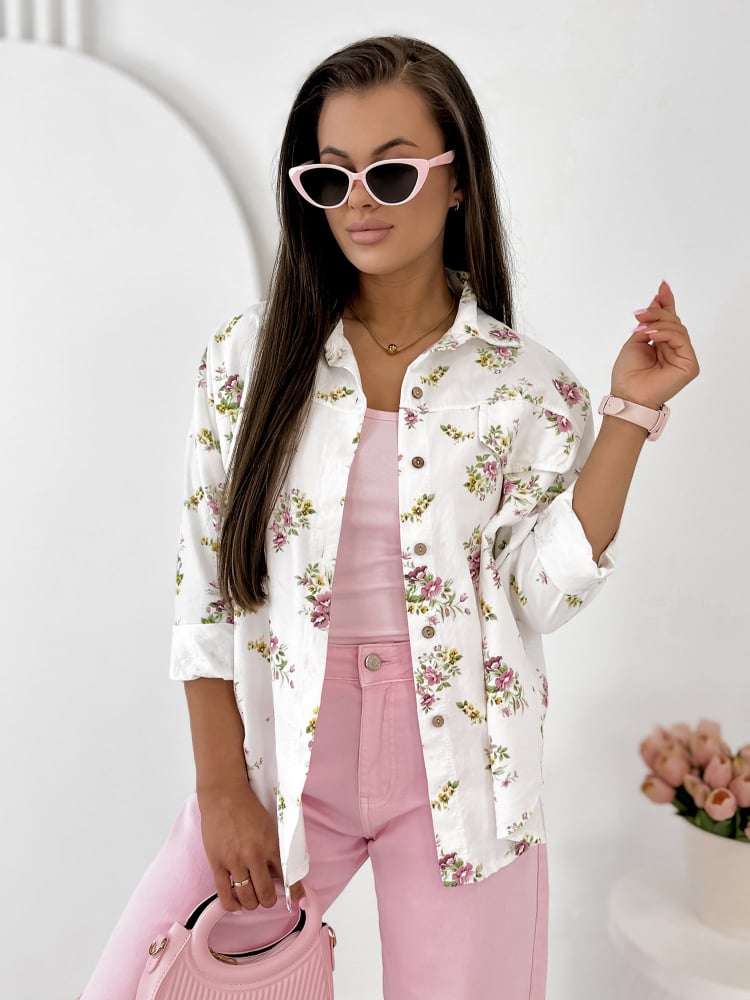 KOSZULA SZTRUKSOWA GARDINI BIAŁA