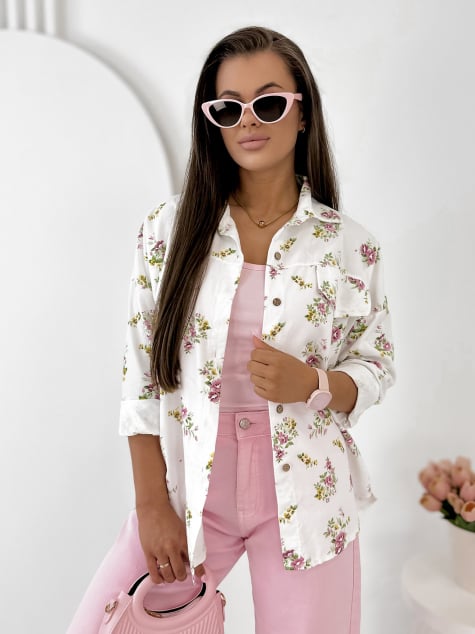 KOSZULA SZTRUKSOWA GARDINI BIAŁA