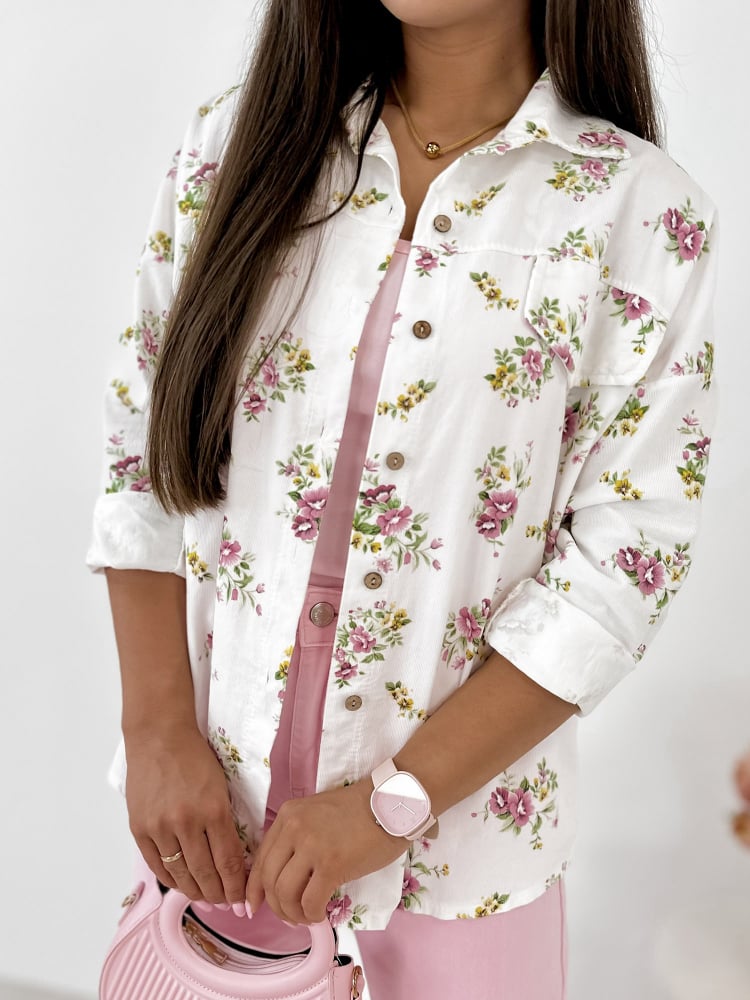 KOSZULA SZTRUKSOWA GARDINI BIAŁA