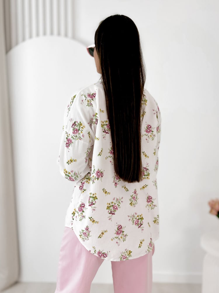 KOSZULA SZTRUKSOWA GARDINI BIAŁA