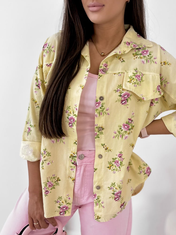 KOSZULA SZTRUKSOWA GARDINI ŻÓŁTA