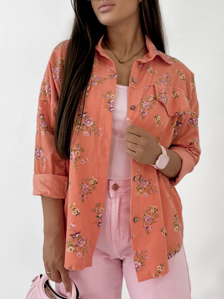 KOSZULA SZTRUKSOWA GARDINI KORALOWA