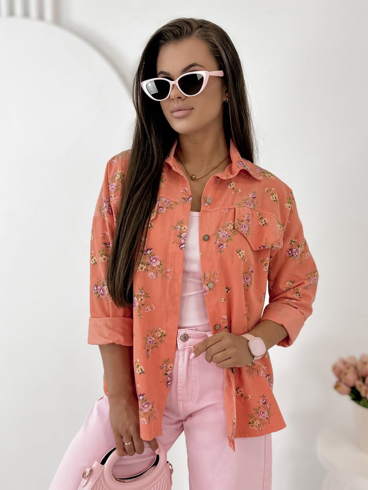 KOSZULA SZTRUKSOWA GARDINI KORALOWA