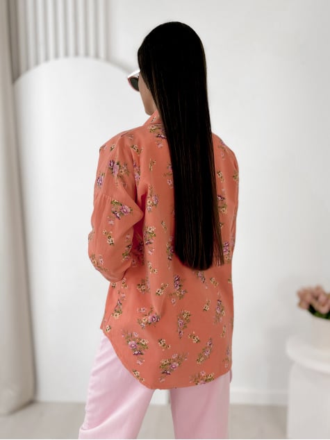 KOSZULA SZTRUKSOWA GARDINI KORALOWA