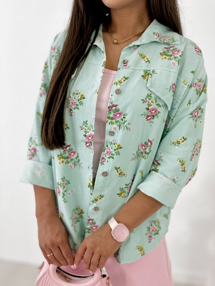 KOSZULA SZTRUKSOWA GARDINI MIĘTOWA