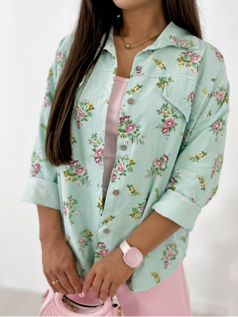 KOSZULA SZTRUKSOWA GARDINI MIĘTOWA