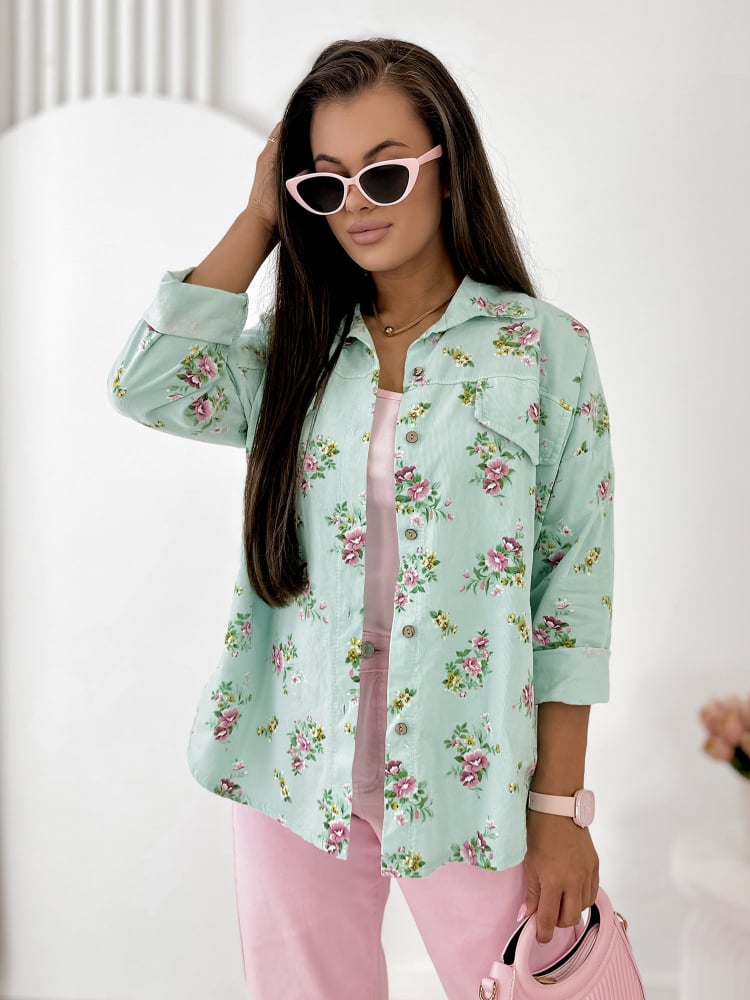 KOSZULA SZTRUKSOWA GARDINI MIĘTOWA