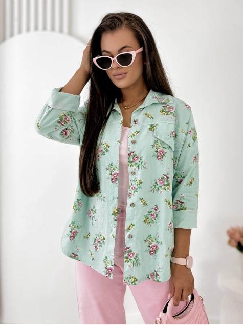 KOSZULA SZTRUKSOWA GARDINI MIĘTOWA