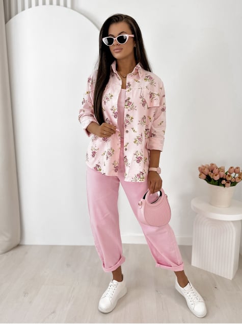 KOSZULA SZTRUKSOWA GARDINI PUDROWY RÓŻ