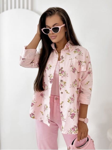 KOSZULA SZTRUKSOWA GARDINI PUDROWY RÓŻ