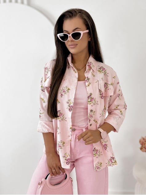 KOSZULA SZTRUKSOWA GARDINI PUDROWY RÓŻ