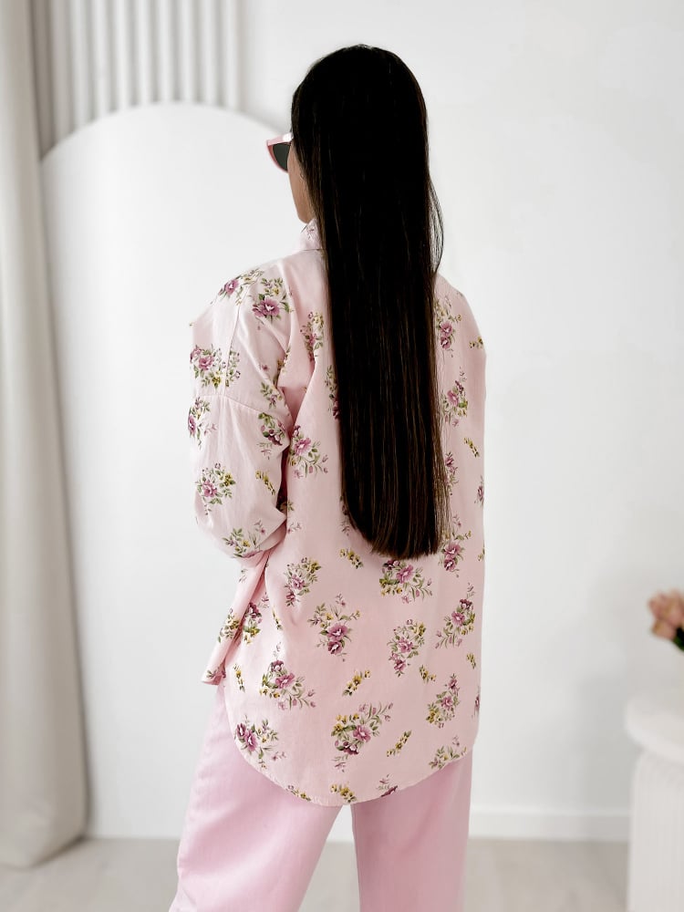 KOSZULA SZTRUKSOWA GARDINI PUDROWY RÓŻ