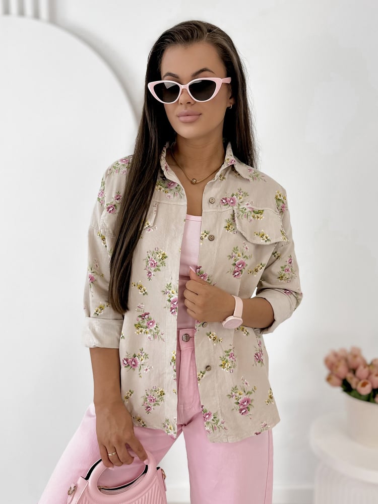 KOSZULA SZTRUKSOWA GARDINI BEŻOWA