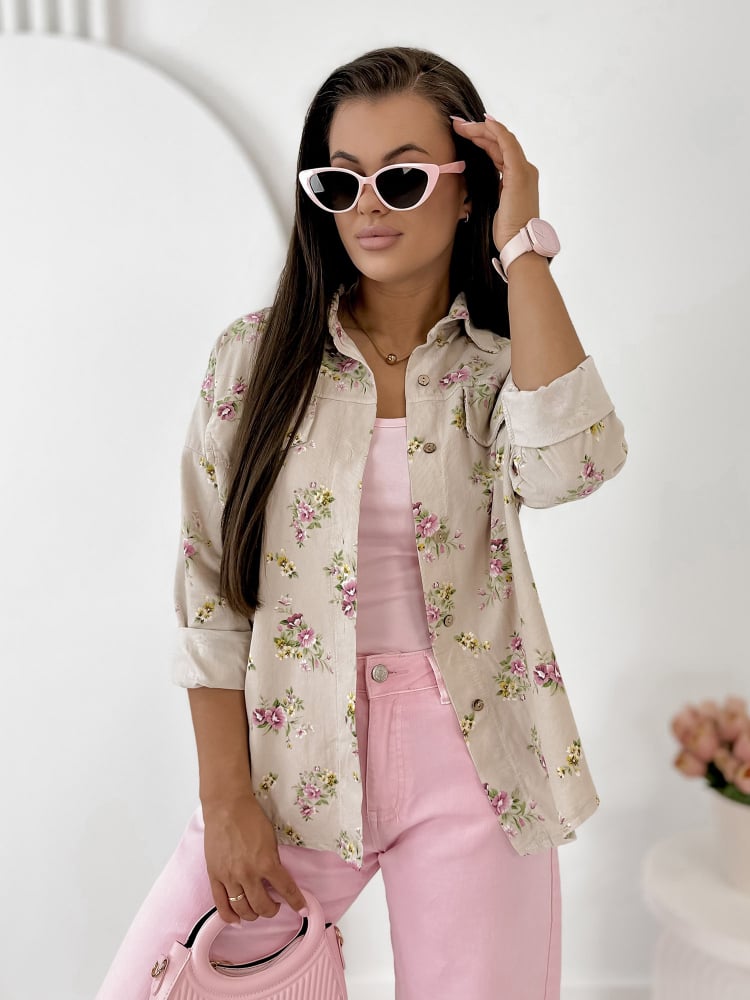 KOSZULA SZTRUKSOWA GARDINI BEŻOWA