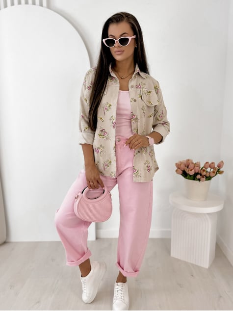 KOSZULA SZTRUKSOWA GARDINI BEŻOWA