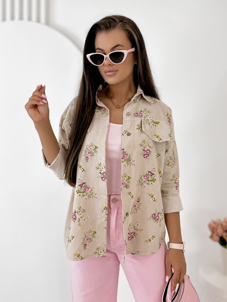 KOSZULA SZTRUKSOWA GARDINI BEŻOWA