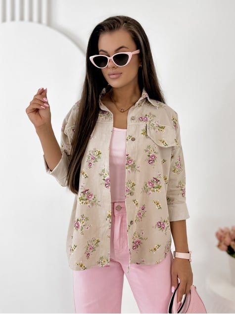 KOSZULA SZTRUKSOWA GARDINI BEŻOWA