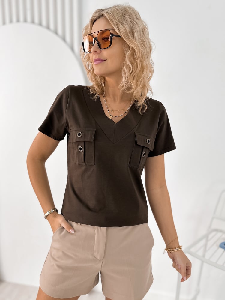 BLUZKA LANGLEY CIEMNOBRĄZOWA