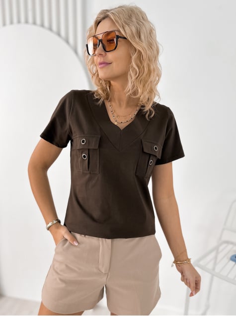 BLUZKA LANGLEY CIEMNOBRĄZOWA