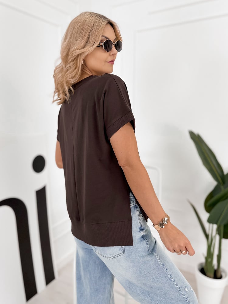 BLUZKA VINGE CIEMNOBRĄZOWA