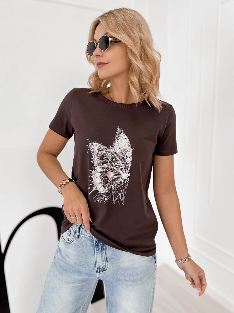 BLUZKA PUEBLO BRĄZOWA