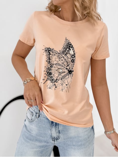 BLUZKA PUEBLO BRZOSKWINIOWA