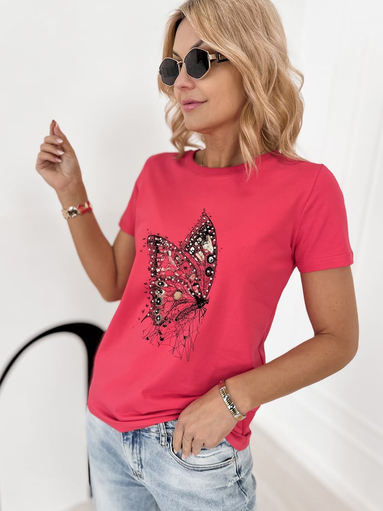 BLUZKA PUEBLO MALINOWA