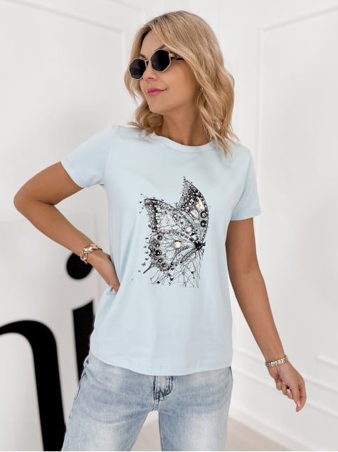 BLUZKA PUEBLO BŁĘKITNA