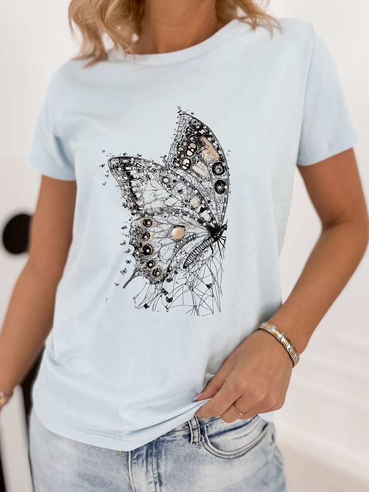 BLUZKA PUEBLO BŁĘKITNA