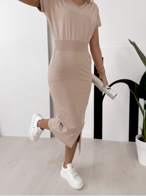 SUKIENKA HELICONIA CIEMNOBEŻOWA