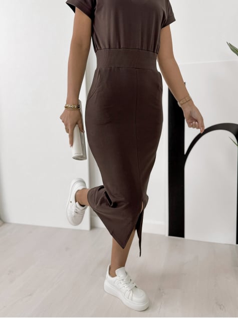 SUKIENKA HELICONIA CIEMNOBRĄZOWA