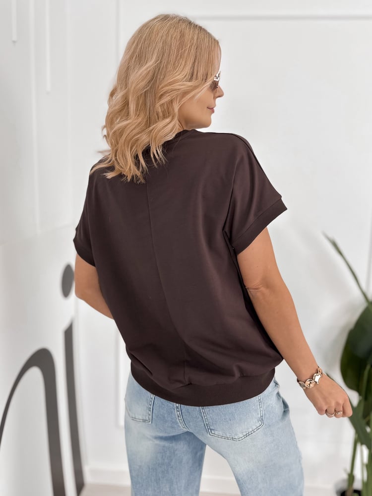 BLUZKA PROXIMA CIEMNOBRĄZOWA