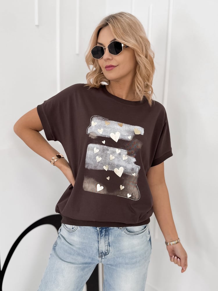 BLUZKA PROXIMA CIEMNOBRĄZOWA