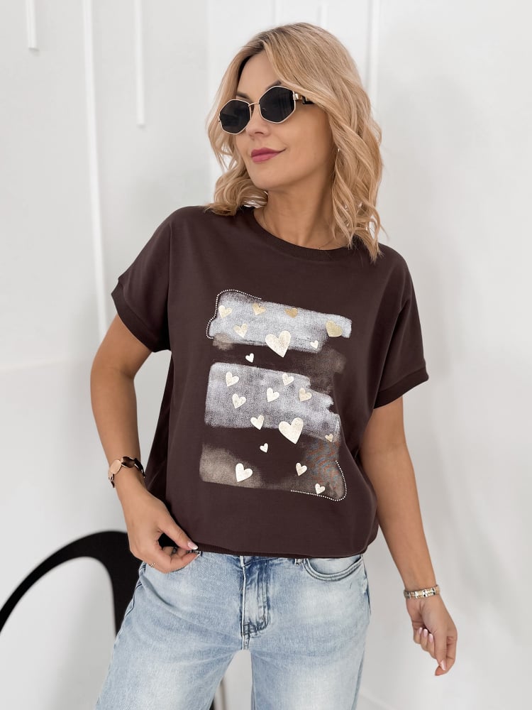 BLUZKA PROXIMA CIEMNOBRĄZOWA