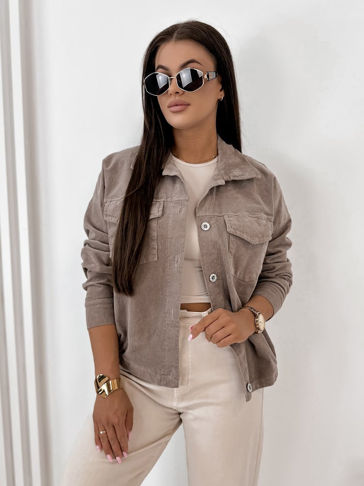 KURTKA SZTRUKSOWA RIPLEY CIEMNOBEŻOWA