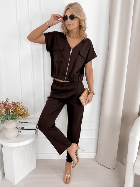KOMPLET EMMA CIEMNOBRĄZOWY