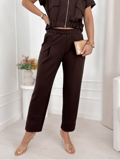 KOMPLET EMMA CIEMNOBRĄZOWY