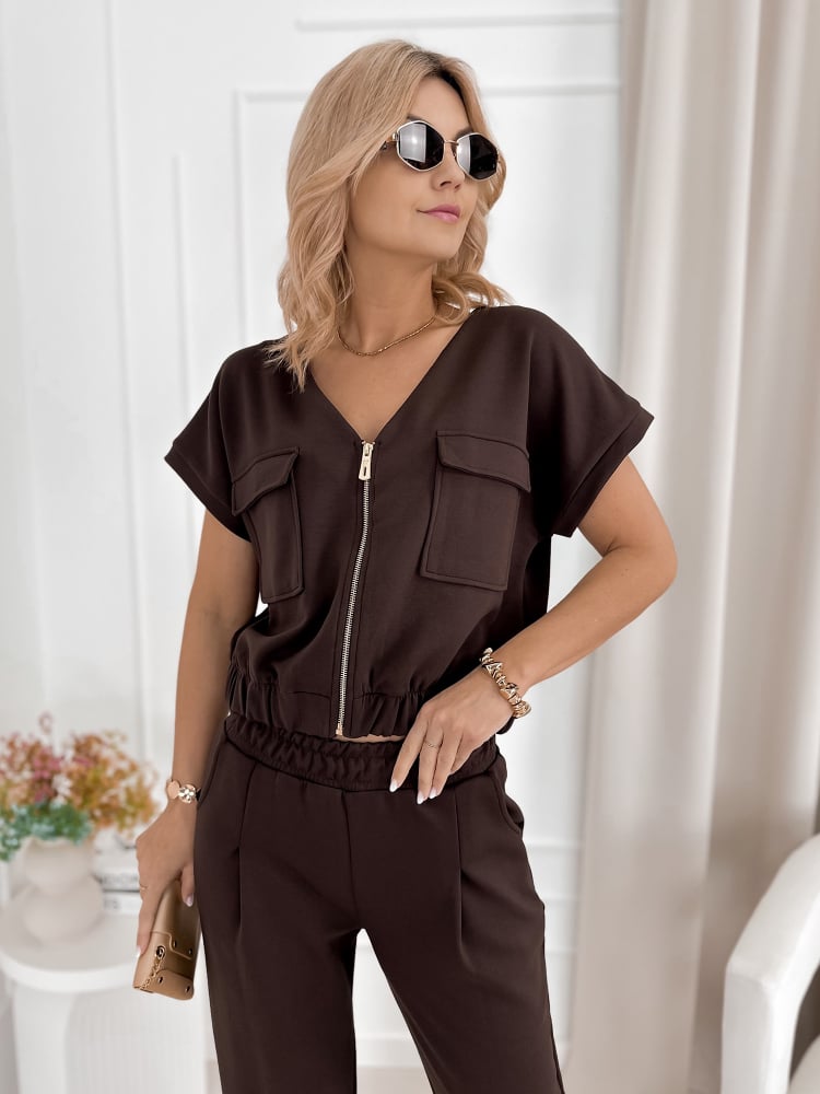 KOMPLET EMMA CIEMNOBRĄZOWY