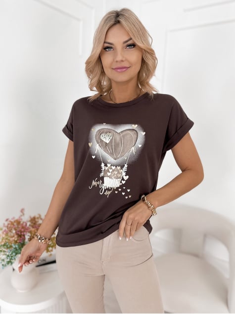 BLUZKA ABILENE CIEMNOBRĄZOWA