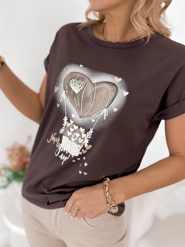 BLUZKA ABILENE CIEMNOBRĄZOWA