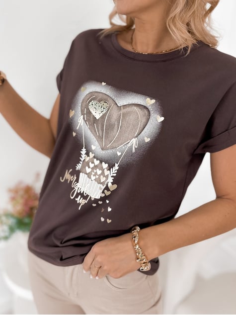 BLUZKA ABILENE CIEMNOBRĄZOWA