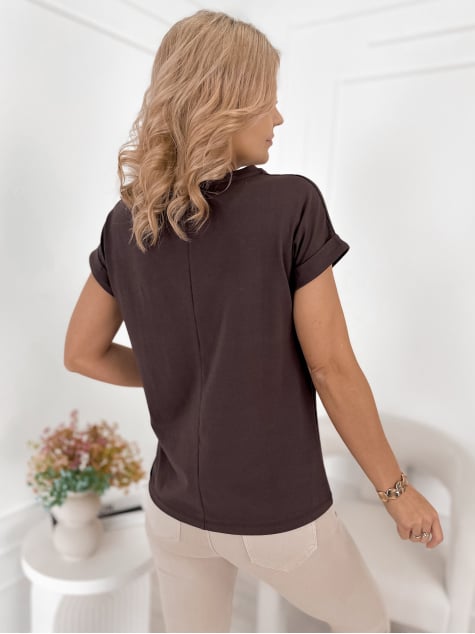 BLUZKA ABILENE CIEMNOBRĄZOWA